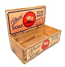 Antique Advertising - Pears Soap Rose Bars Wooden Shop Display Box / Crate