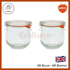 X2 WECK 746 370ml Storage Jar, Incl Seal & Clamps. Canning, Yoghurt, Kimchi, Jam