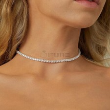 Tennis Necklace for Women Men Sparking Diamond Gold Silver Choker Necklaces