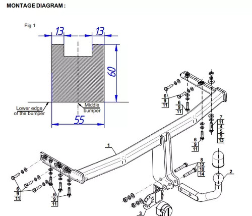 Swan neck tow bar for - neck,