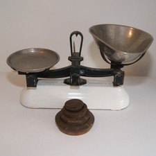 Vintage White Avery Greengrocers Balance Scales