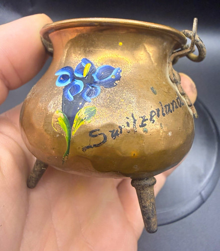 Small copper pot planter - small,