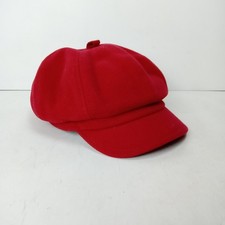 RED Wool Baker Boy Hat Cap Newsboy Gatsby Made in Cornwall UK Vintage Style