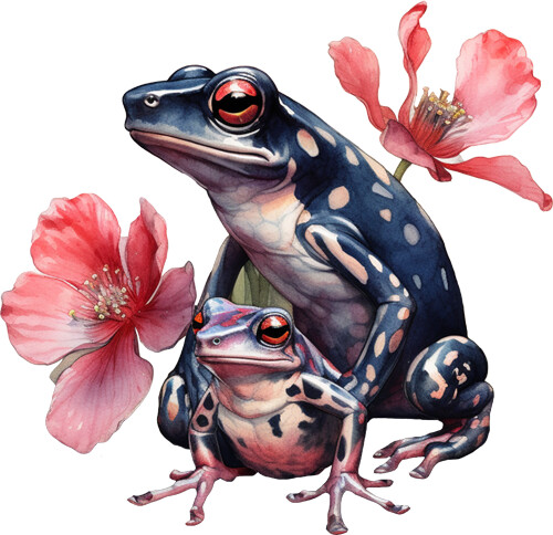 Mom baby frogs rainforest - baby,