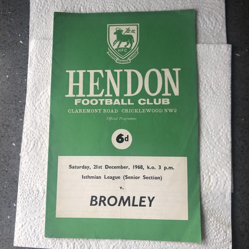 Hendon bromley programme - hendon,