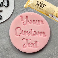 Cupcake Stamp "Custom Text", personalised embossers fondant / cookie stamp icing