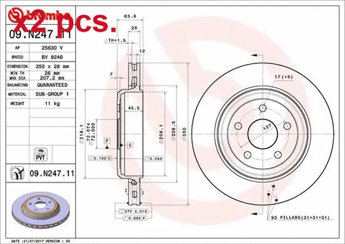 Pcs rear brake - rear, rotos