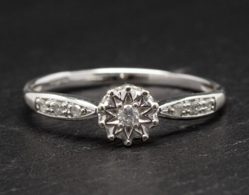 9ct white gold - white, diamond