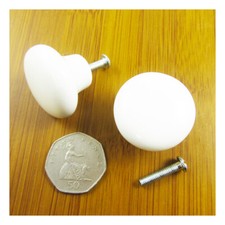 WHITE CERAMIC KNOBS CUPBOARD DOOR PULL *2 SIZES*  DRAWER HANDLE BATHROOM KITCHEN