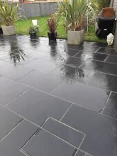 Sample of Brazilian Black Slate Paving Patio Slabs Tiles 10mm or 20mm thickness