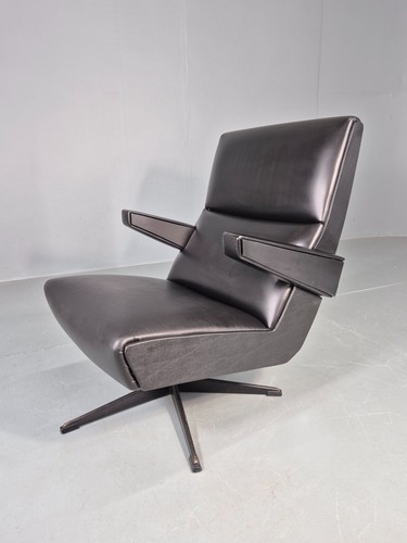Vintage black vinyl swivel - vinyl,