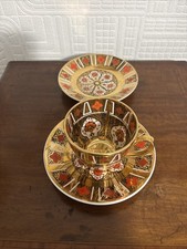 Burtondale Imari Crown Derby Styled Bone China , Tea Cup & Saucer Derbyshire