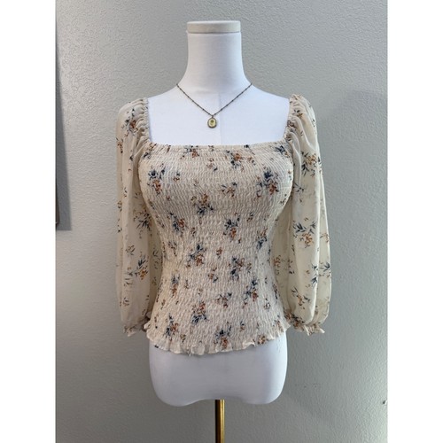 Floral smocked square - floral, top