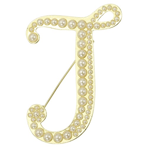 Letter brooch pins pearl - letter,