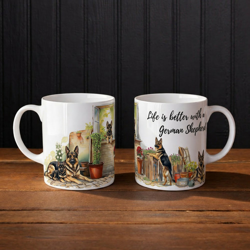 Handmade german shepherd mug - handmade, |