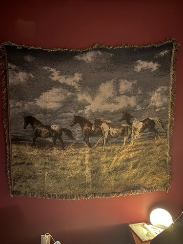 Vintage horse cowboy woven - horse,