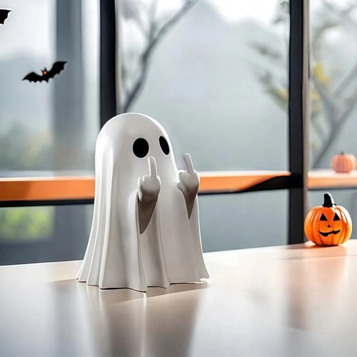 Middle finger cute ghost - cute,