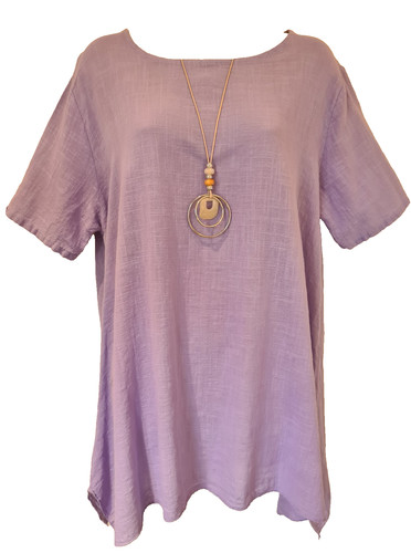 Italian necklace top purple - italian,