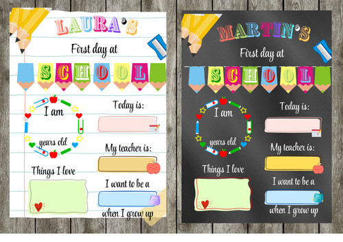 First day school sign - first,