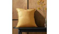Habitat Linen Look Cushion - Mustard - 50x50cm (1421)
