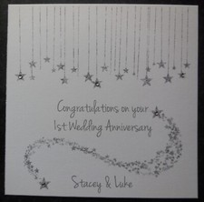 Personalised Handmade Wedding Anniversary Card - 1st 2nd 3rd 10th 15th -ANY YEAR