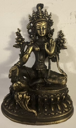 Green tara handmade statue mid - green,