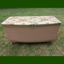 Vintage  Quirky  Pretty rose upholstered Ottoman storage chest/ bench 92x52x33cm