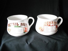 Vintage Recipe Soup Mugs Set
