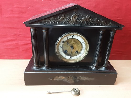 French slate clock sold - clock,