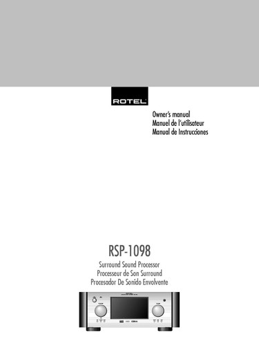 Rotel rsp 1098 - rotel, rsp-1098
