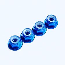 Anondised Aluminium Flanged M4 Nyloc Wheel Nuts for Tamiya, HPI, Traxxas RC Cars