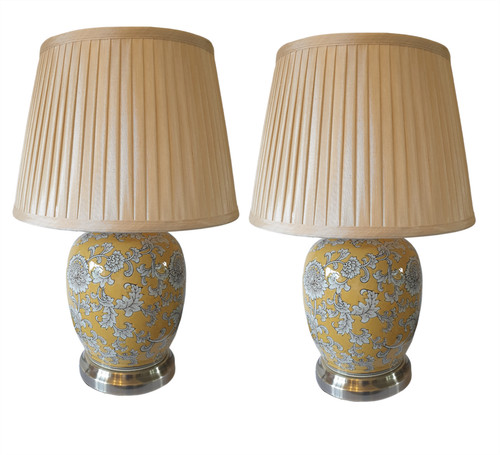 Pair chinese melon jar - melon,