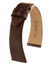 Hirsch Lizard 19 mm brown watch strap, length L (no QR pins)