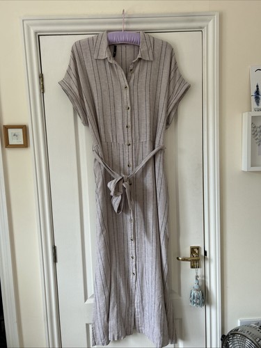 Linen mix button through - button,