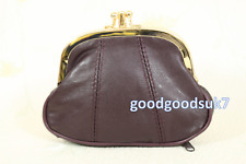 New Ladies Soft Leather Ball Snap Clasp  Zips Purse Clutch /Coin  Bag Wallet 