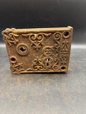 Antique cast iron rim lock w/