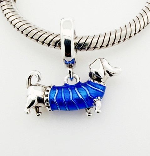 Dachshund dangle charm blue - dangle,