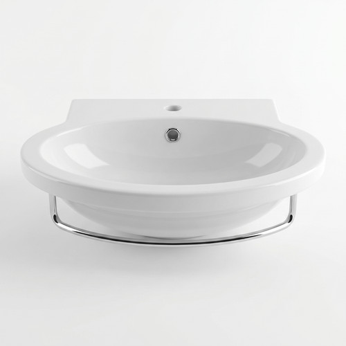 Round wall hung basin - wall,