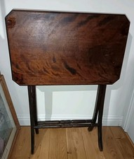 Early 20th Century Edwardian Solid Wood Folding Campaign Table H: 72 W60 D:37 cm