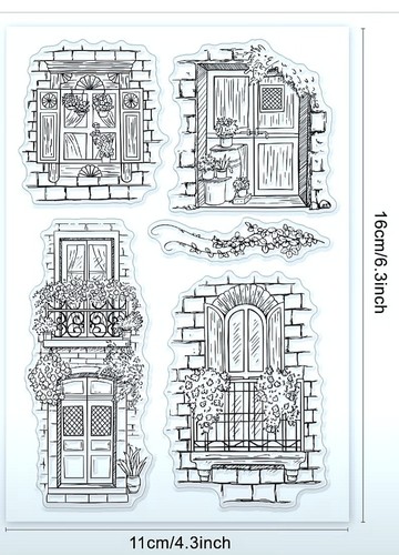 Clear stamps windows - windows, flowers