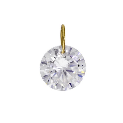 9ct gold large clear - &, cz