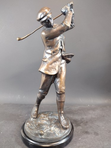 Vintage bronze golfer - vintage,