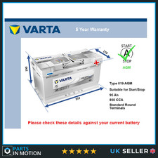 AGM Car Battery A5 Varta 019