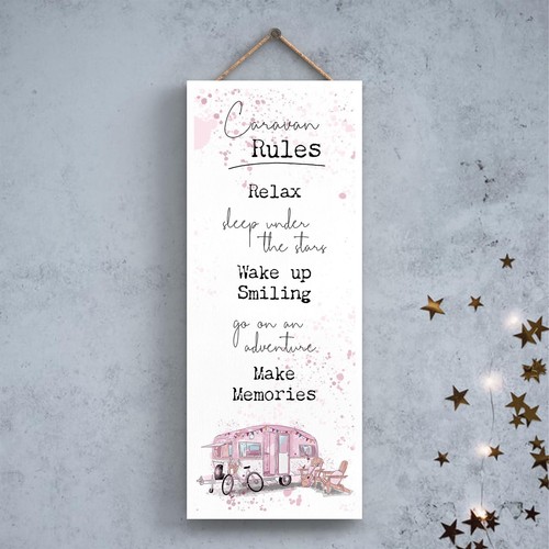 Caravan rules pink watercolour - caravan,