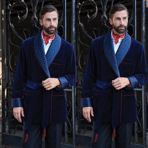 Vintage velvet men smoking - vintage,
