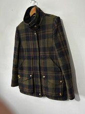 Joules Ladies Green Check Fieldcoat Size 14