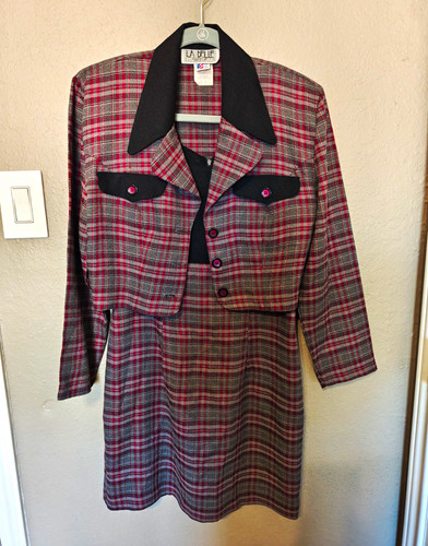 Belle plaid 2pc skirt suit - belle,