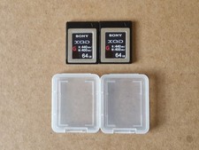 2 x 64GB Sony XQD G Series R440MB/s W400MB/s Memory Cards