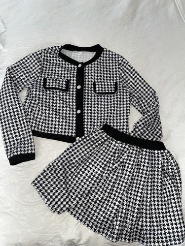 Girls piece houndstooth knit - girls,