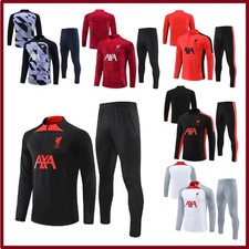 Kids Boys Mens Half Pull Football SportWears Tracksuit Tops Bottoms Training Set